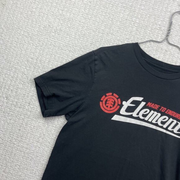 Y2K Element Skateboard T-Shirt Men Size S Black w/ Red Logo Surf Skate Grunge - Picture 2 of 10